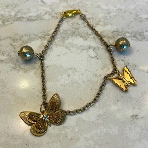Vintage artisan Butterfly 🦋 Charm Bracelet